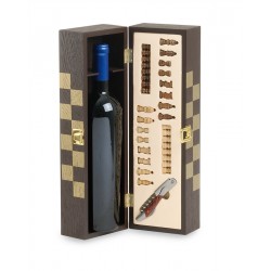 Brun wine case "Chess " with one accessory - 1  bottle